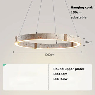 DOURTYSE Circular LED Travertine-Style Ceiling Light – view 8