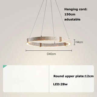 DOURTYSE Circular LED Travertine-Style Ceiling Light – view 6