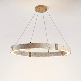 DOURTYSE Circular LED Travertine-Style Ceiling Light – view 4