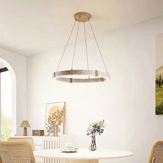 DOURTYSE Circular LED Travertine-Style Ceiling Light – view 2
