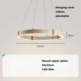 DOURTYSE Circular LED Travertine-Style Ceiling Light – view 7