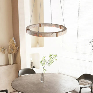 DOURTYSE Circular LED Travertine-Style Ceiling Light – view 1