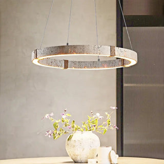 DOURTYSE Circular LED Travertine-Style Ceiling Light – view 3