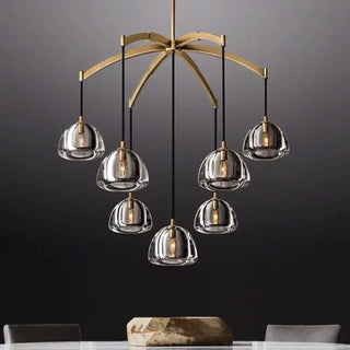 Smoked glass pendant light, designer tinted shade ceiling fixture