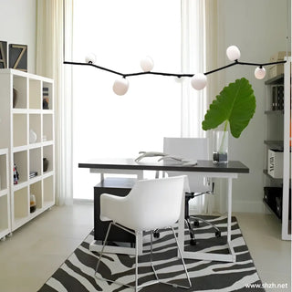 Contemporary pendant light, modern graphic line design ceiling fixture