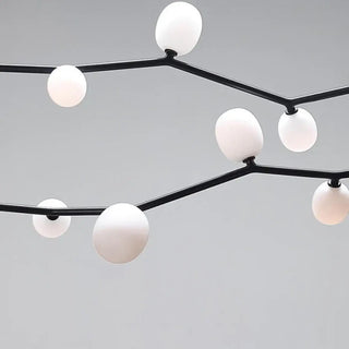 Modern pendant lamp with graphic lines, contemporary design ceiling hanging light