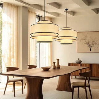 DOSPOTUS Contemporary Beige Fabric Ceiling Light – view 2