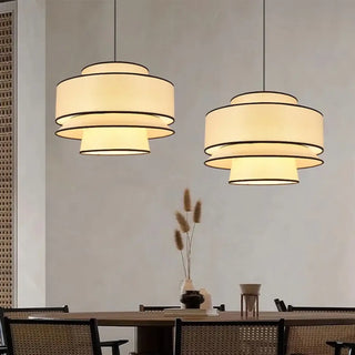 DOSPOTUS Contemporary Beige Fabric Ceiling Light – view 1