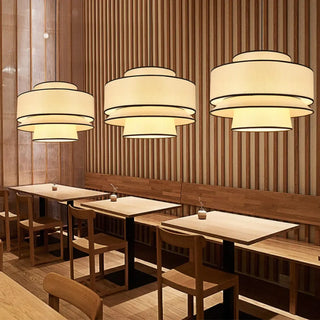 DOSPOTUS Contemporary Beige Fabric Ceiling Light – view 3