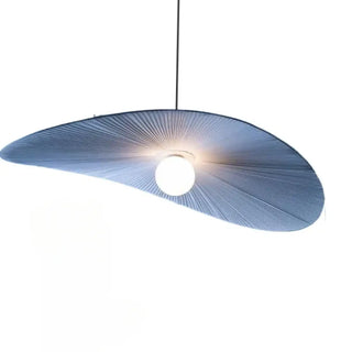 Contemporary pendant light, fabric suspension with soft textile diffuser ceiling