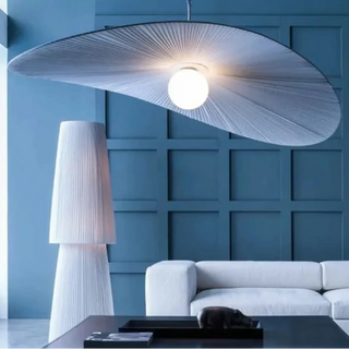 Soft textile diffuser pendant light, contemporary fabric ceiling fixture