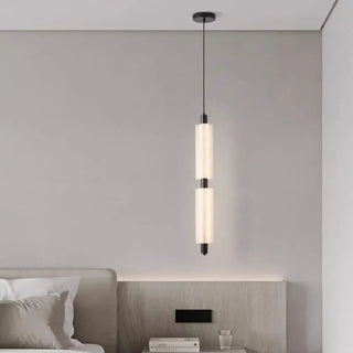 White glass cylindrical pendant ceiling fixture, contemporary hanging lamp
