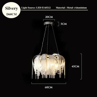 Colgante de oro: lámpara colgante de diseño con guirnalda de luces iluminadas