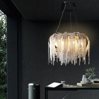 Colgante de oro: lámpara colgante de diseño con guirnalda de luces iluminadas