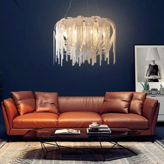 Colgante de oro: lámpara colgante de diseño con guirnalda de luces iluminadas