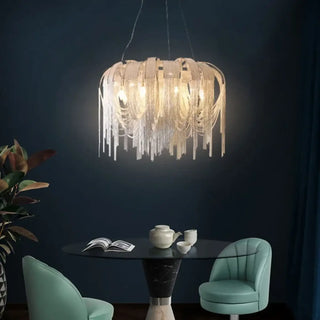 Colgante de oro: lámpara colgante de diseño con guirnalda de luces iluminadas