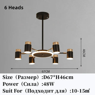 REDORE Elegant Metal Black Golden Ceiling Light – view 7