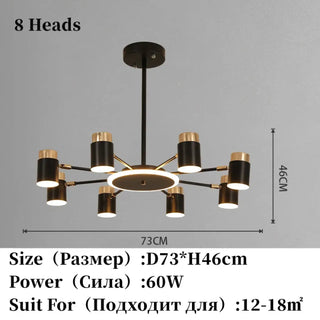 REDORE Elegant Metal Black Golden Ceiling Light – view 9