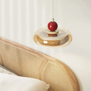 JOLINA Elegant Glass and Wood Ceiling Light – view 4