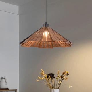 LANILA Natural Wood Blueprint Design Ceiling Light – view 1