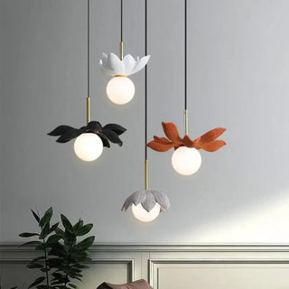 KALYX Stylized Flower Opaline Globe Ceiling Light – view 1