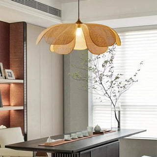 FORDINA Floral Braided Rattan Design Ceiling Light – view 3