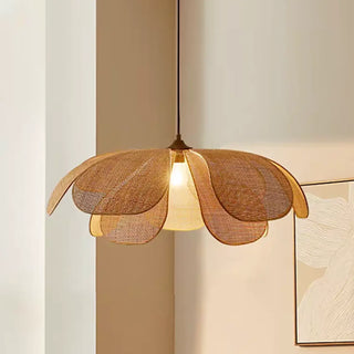FORDINA Floral Braided Rattan Design Ceiling Light – view 1