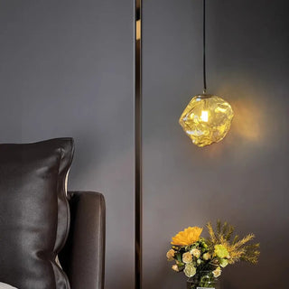 Clear glass ice cube hanging ceiling lamp, designer suspension pendant light