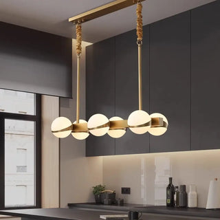 LUREA Linear Golden and Rope Design Ceiling Light – view 4
