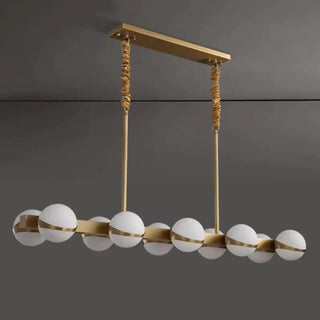 LUREA Linear Golden and Rope Design Ceiling Light – view 2