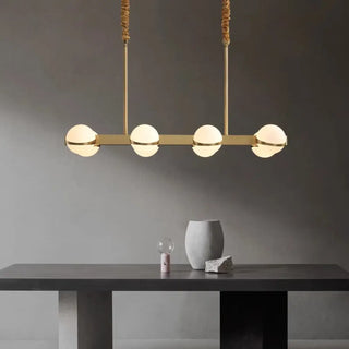 LUREA Linear Golden and Rope Design Ceiling Light – view 1
