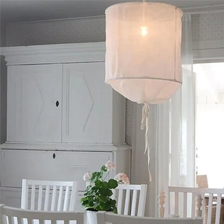 LANTI Minimalist White Fabric Ceiling Light – view 4