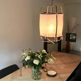 LANTI Minimalist White Fabric Ceiling Light – view 1
