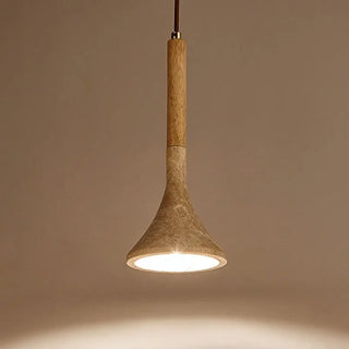 MOUSA Modern Wood and Stone Pendant Ceiling Light – view 2