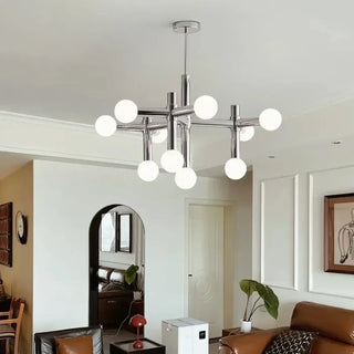 KEINY Modern Chrome Opal Globe Ceiling Light – view 5