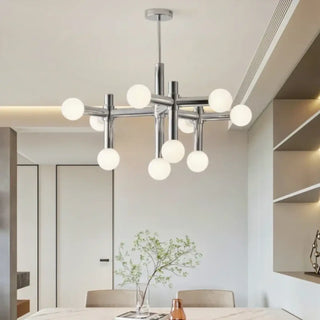KEINY Modern Chrome Opal Globe Ceiling Light – view 4
