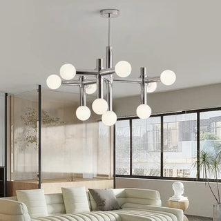 KEINY Modern Chrome Opal Globe Ceiling Light – view 3