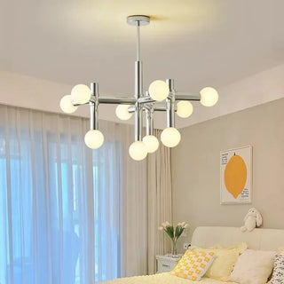 KEINY Modern Chrome Opal Globe Ceiling Light – view 2