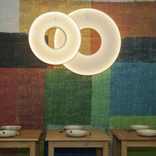 Contemporary LED pendant lamp, off-white modern ceiling hanging light