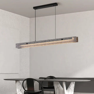 Silver metal pendant illuminated — contemporary designer ceiling lamp