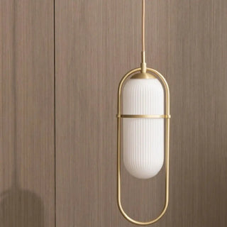 MOTAL Modern Gilded Metal White Glass Ceiling Light – view 2