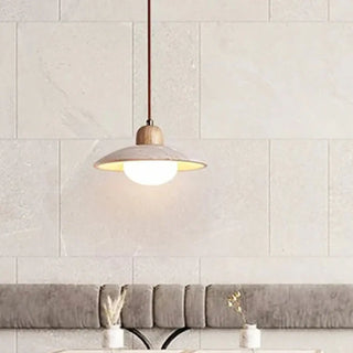 BISAM Modern Stone and Wood Design Ceiling Light – view 4