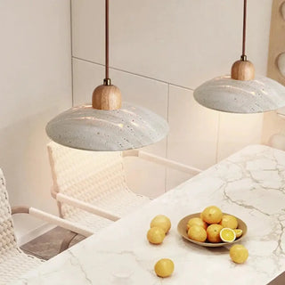 BISAM Modern Stone and Wood Design Ceiling Light – view 3