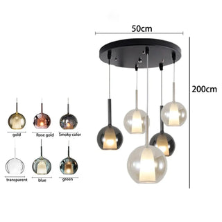 NODERME Modern Glass and Metal Design Ceiling Light – view 4