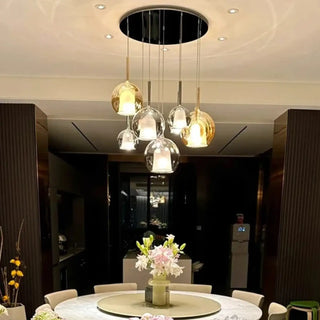 NODERME Modern Glass and Metal Design Ceiling Light – view 3