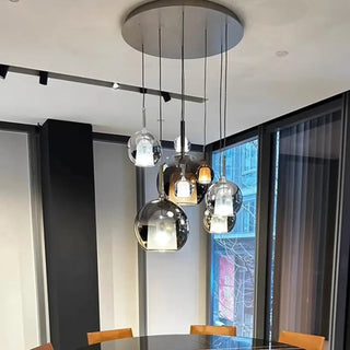 NODERME Modern Glass and Metal Design Ceiling Light – view 1