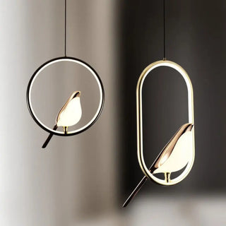FODY Sculptural Bird and Luminous Halo Ceiling Light – view 3
