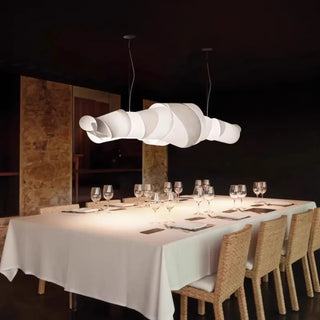 White organic pendant light, soft diffused modern hanging ceiling fixture