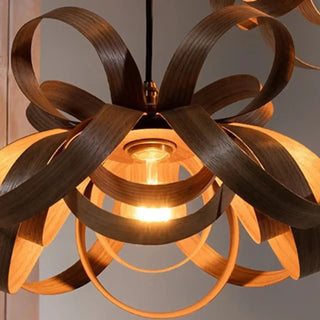 BIRALINE Organic Wood Ribbon Design Ceiling Light – view 5