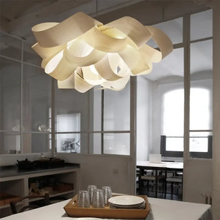 BIRALINE Organic Wood Ribbon Design Ceiling Light – view 1